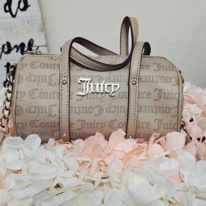 Juicy Couture Beige Monogram Mini Crossbody Bag